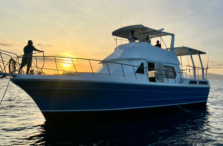 Sunset over the Pacific from a boat in Jaco
